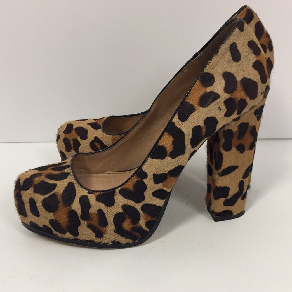 Steve Madden Sarina Animal Print Pony Heels 8.5M
